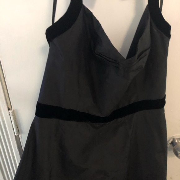 BCBG Maxazria size 12 halter black dress with velvet accents - Picture 4 of 7